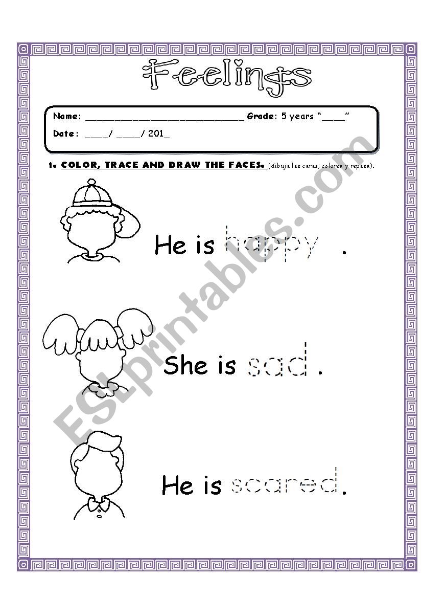 Felelings worksheet