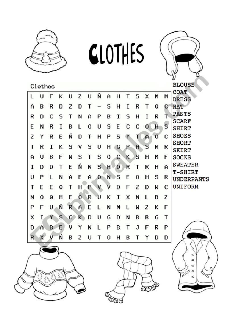 Clothes worksheet