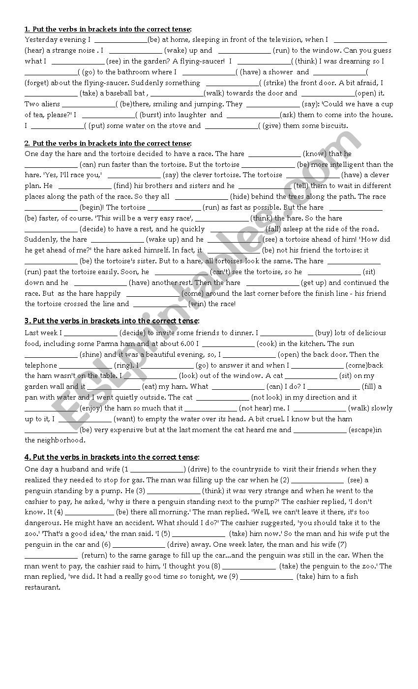 Mixed tenses in paragraphs 2 worksheet