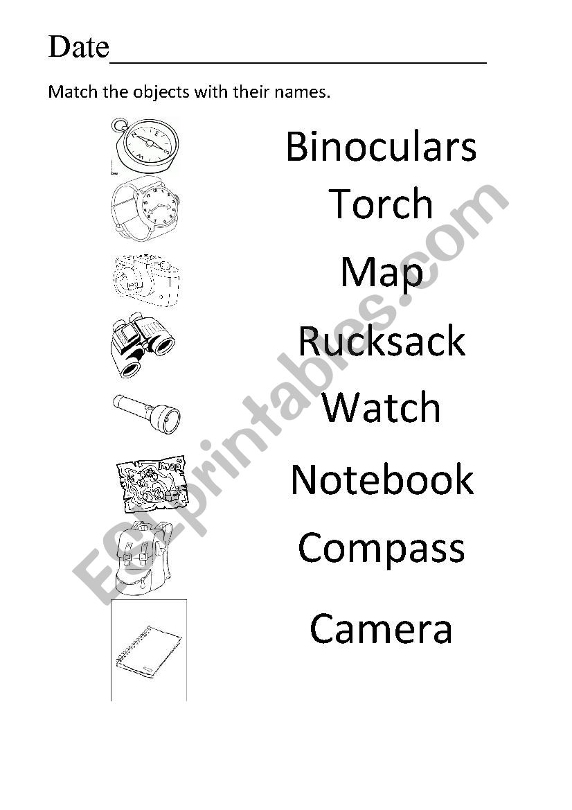 Lets explore! Matching activity. 