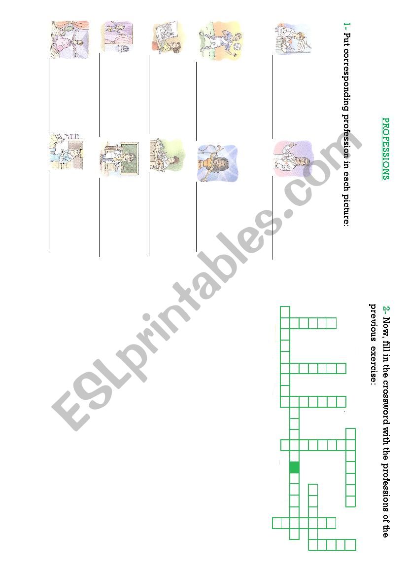 Profession worksheet