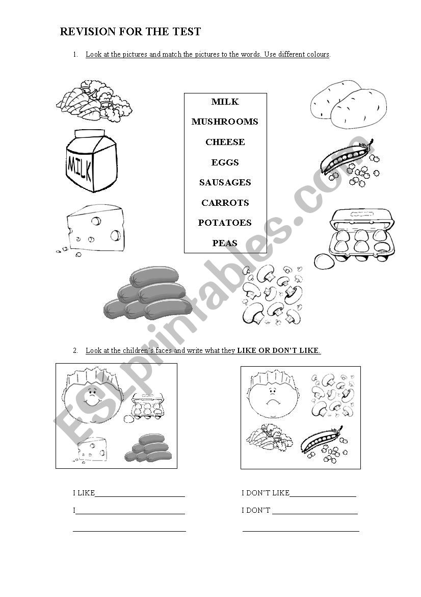 Toys, food, prepositions, animals 