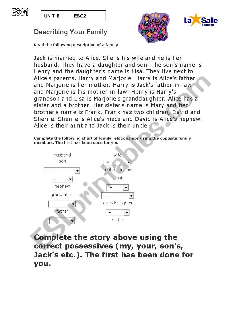 Possessives worksheet
