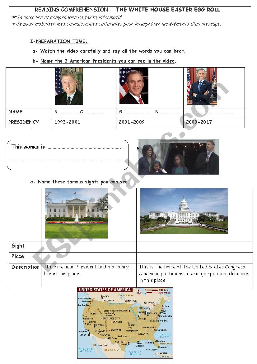 White House Easter Egg Roll worksheet