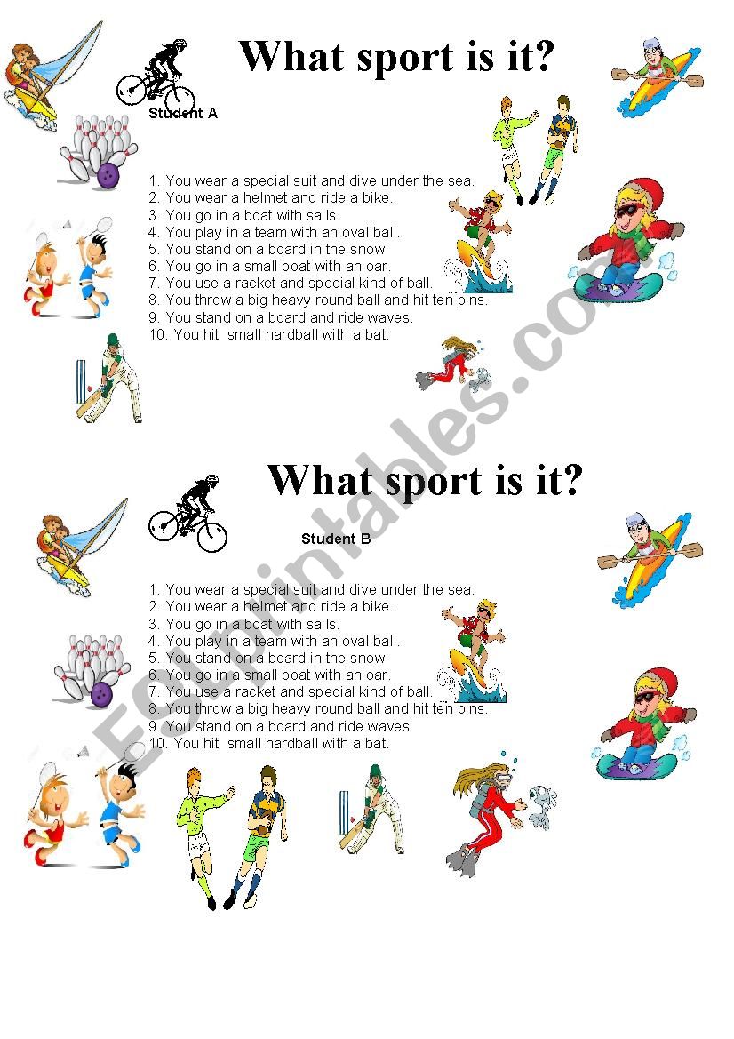 Describing Sports worksheet