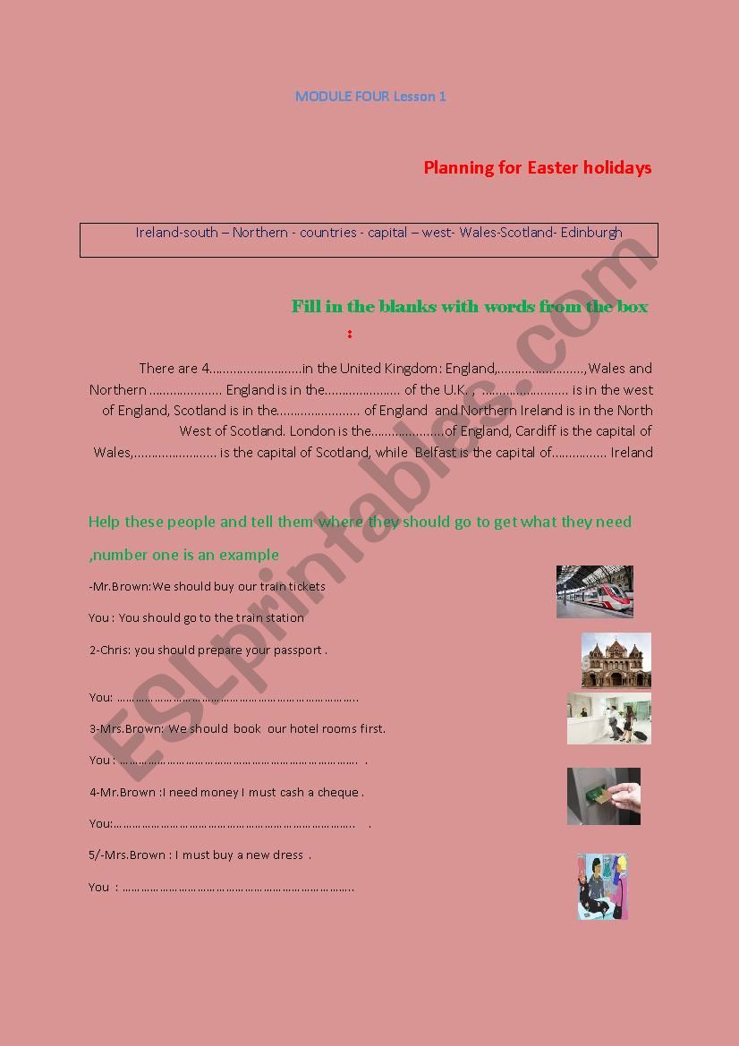 Module 4 lesson 1 8th Forms worksheet