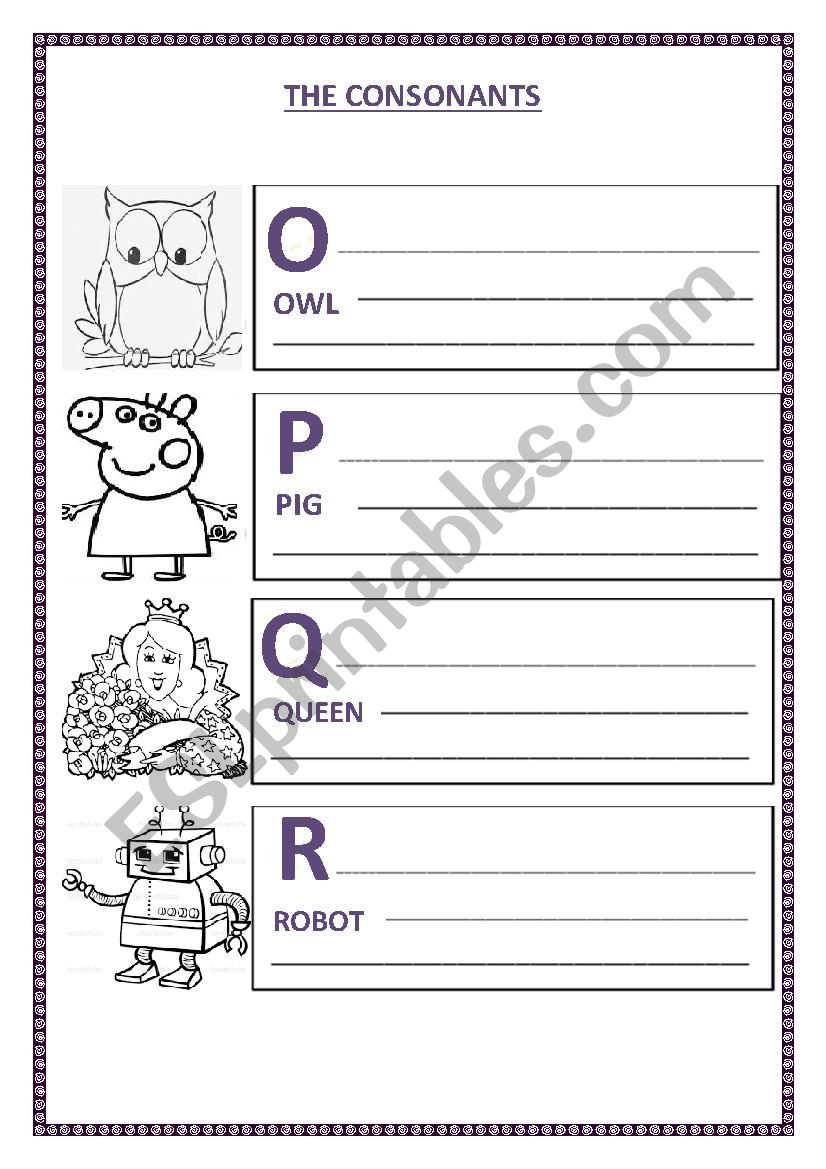 Learning the Consonants worksheet