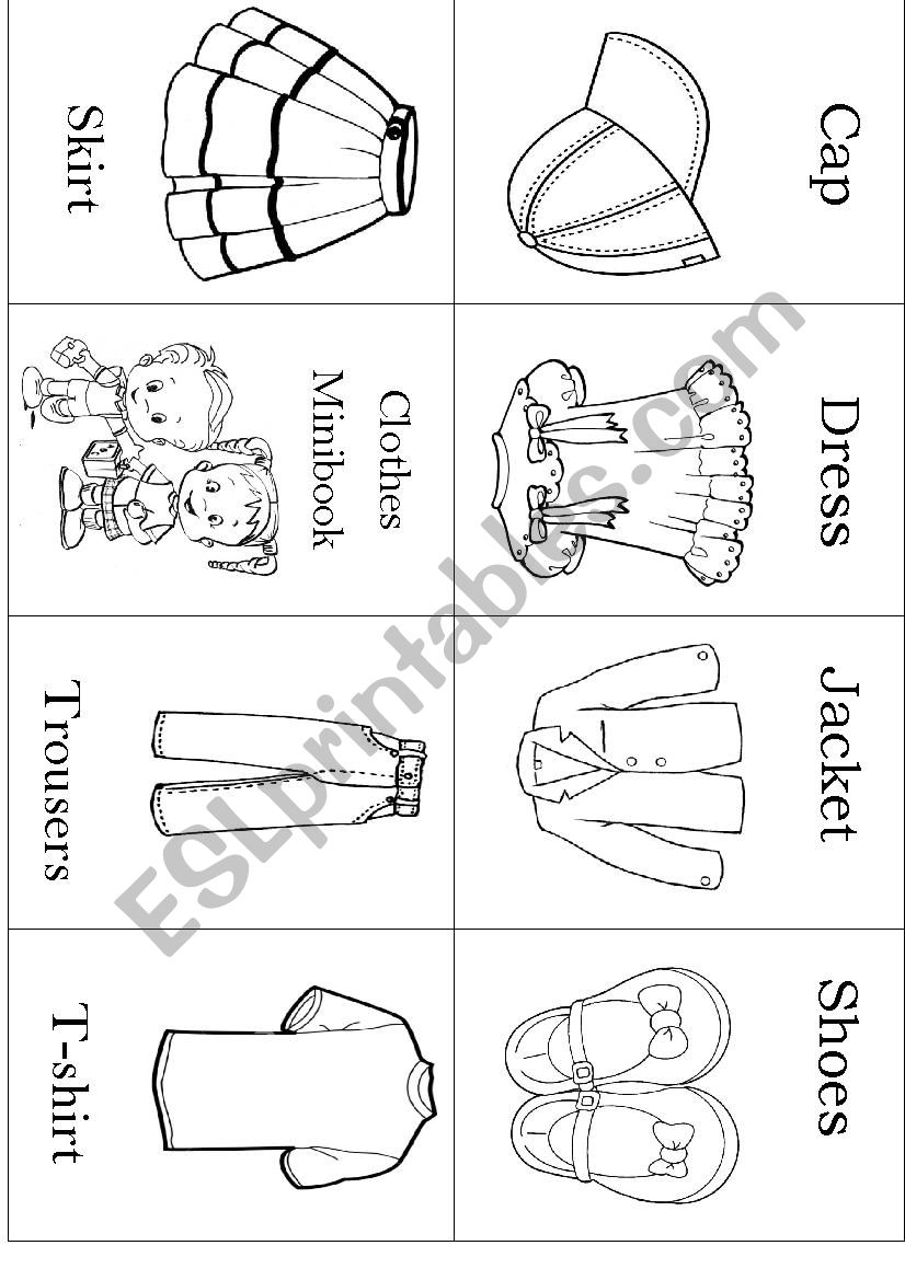 Clothes Minibook worksheet