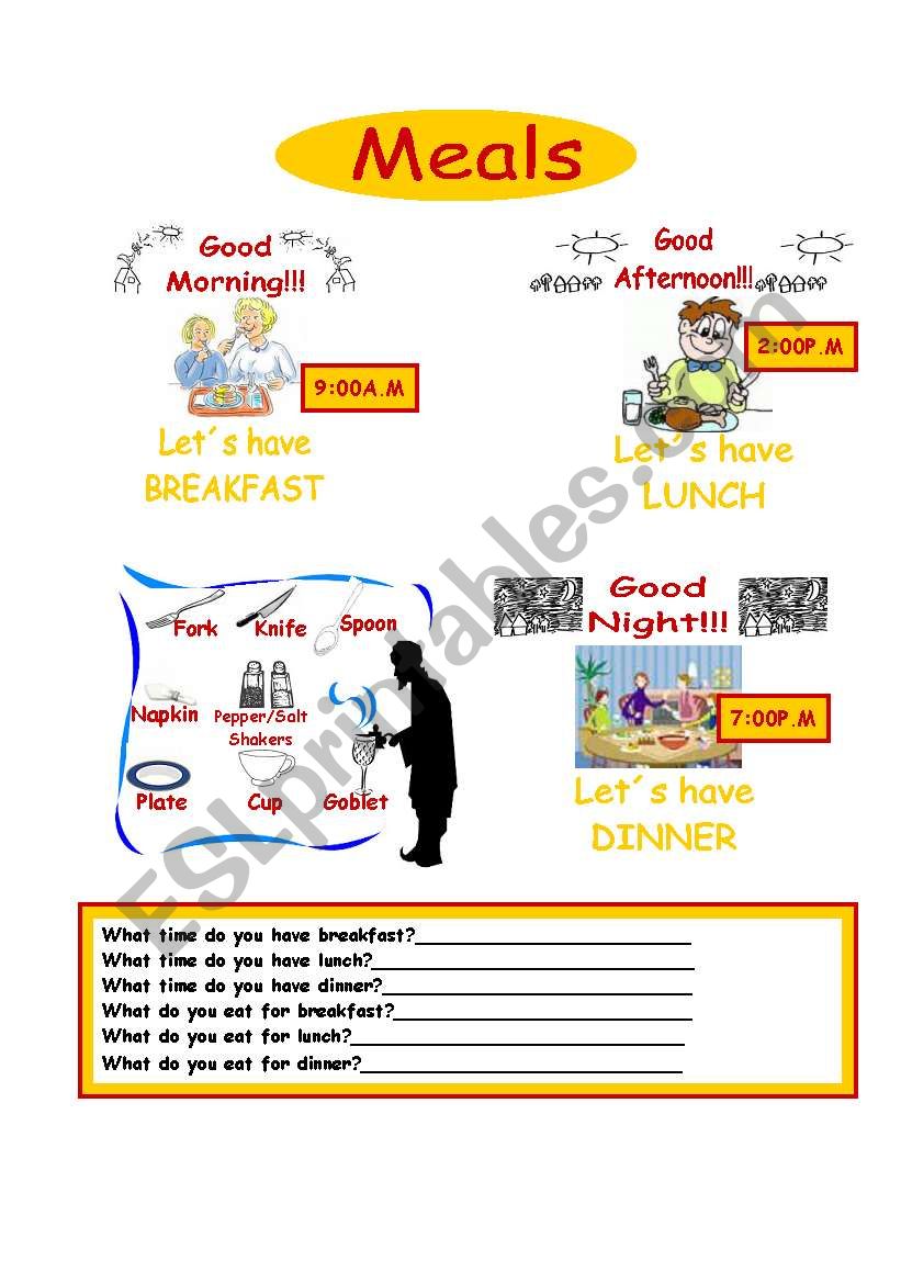 meals worksheet