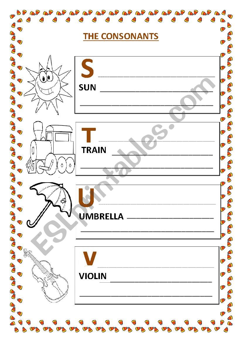 THE CONSONANTS worksheet