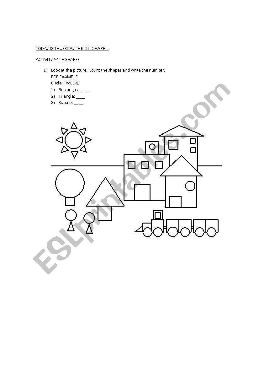 ACTIVITY TOPIC: SHAPS worksheet