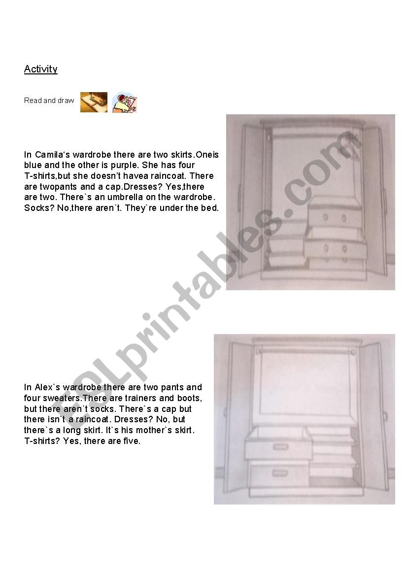 Clothes worksheet