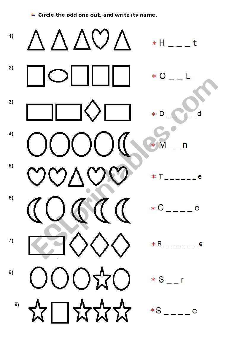 Shapes worksheet