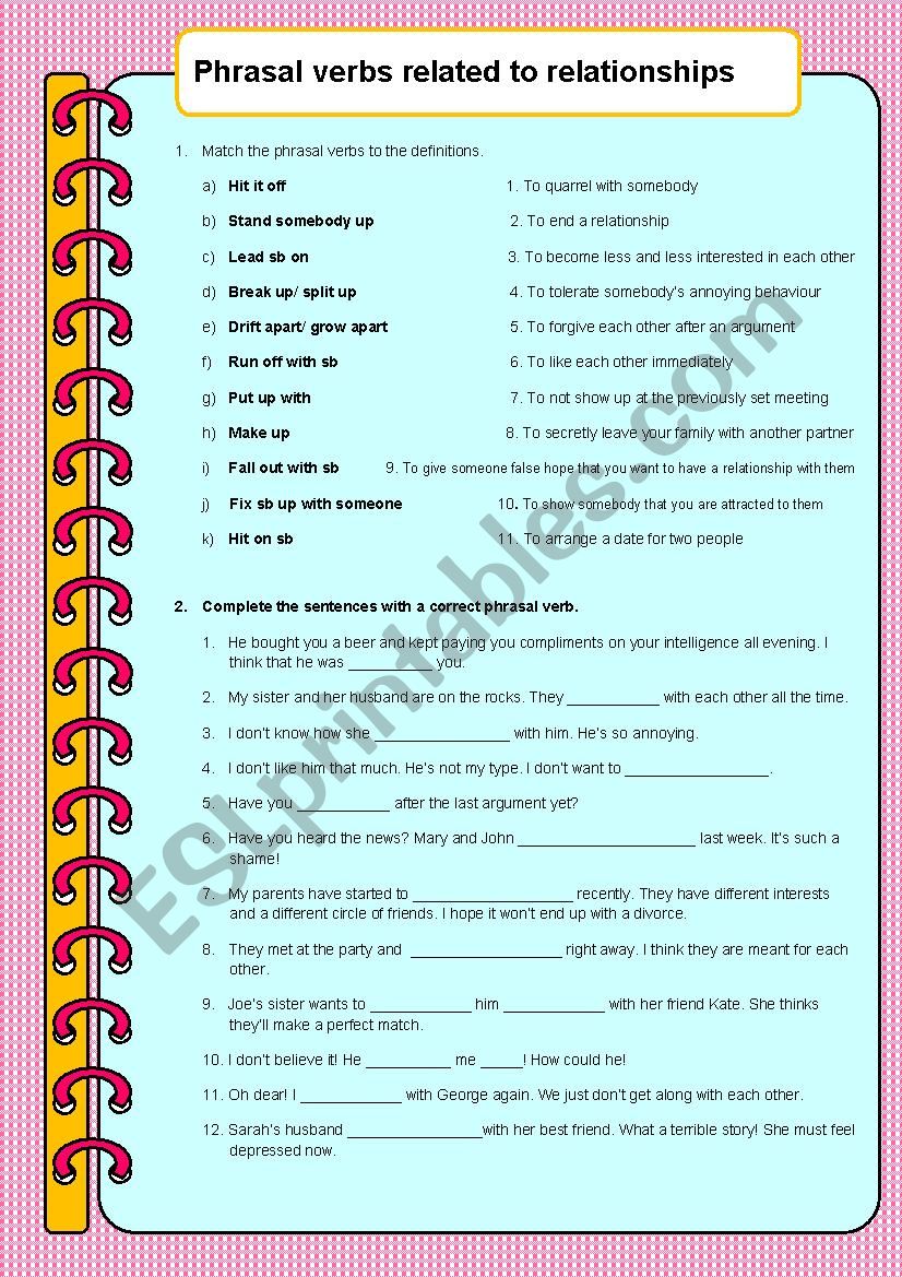 Phrasal verbs related to relationships