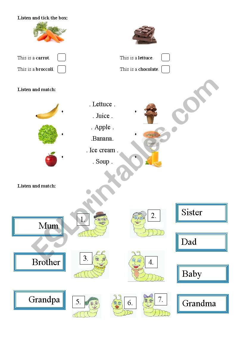 Food worksheet