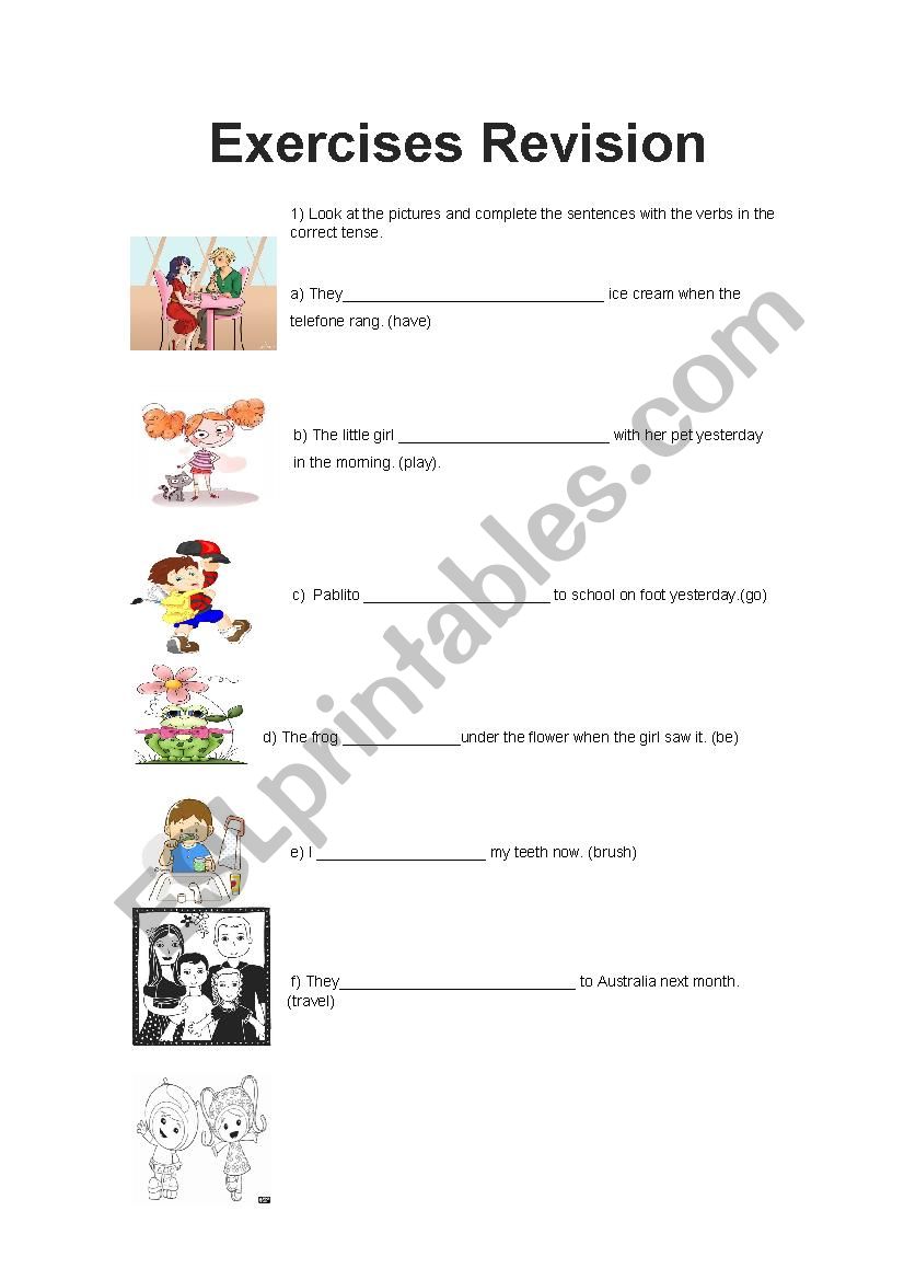 Exercises Revision worksheet