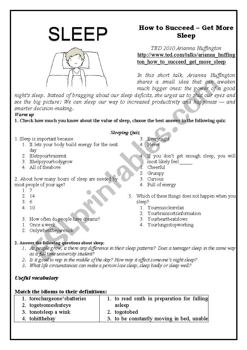 Sleep worksheet