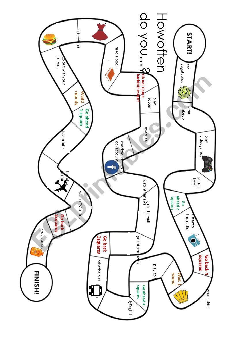 How Often Board Game Esl Worksheet By Weslane87