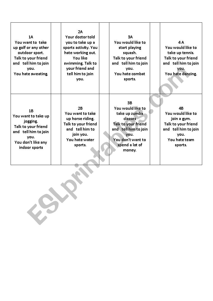 LetÂ´s take up a sport together