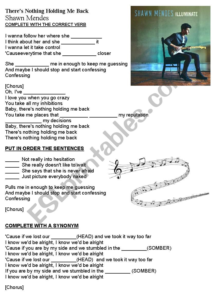 ThereÂ´s nothing holding me back lyrics Shawn Mendes exercise