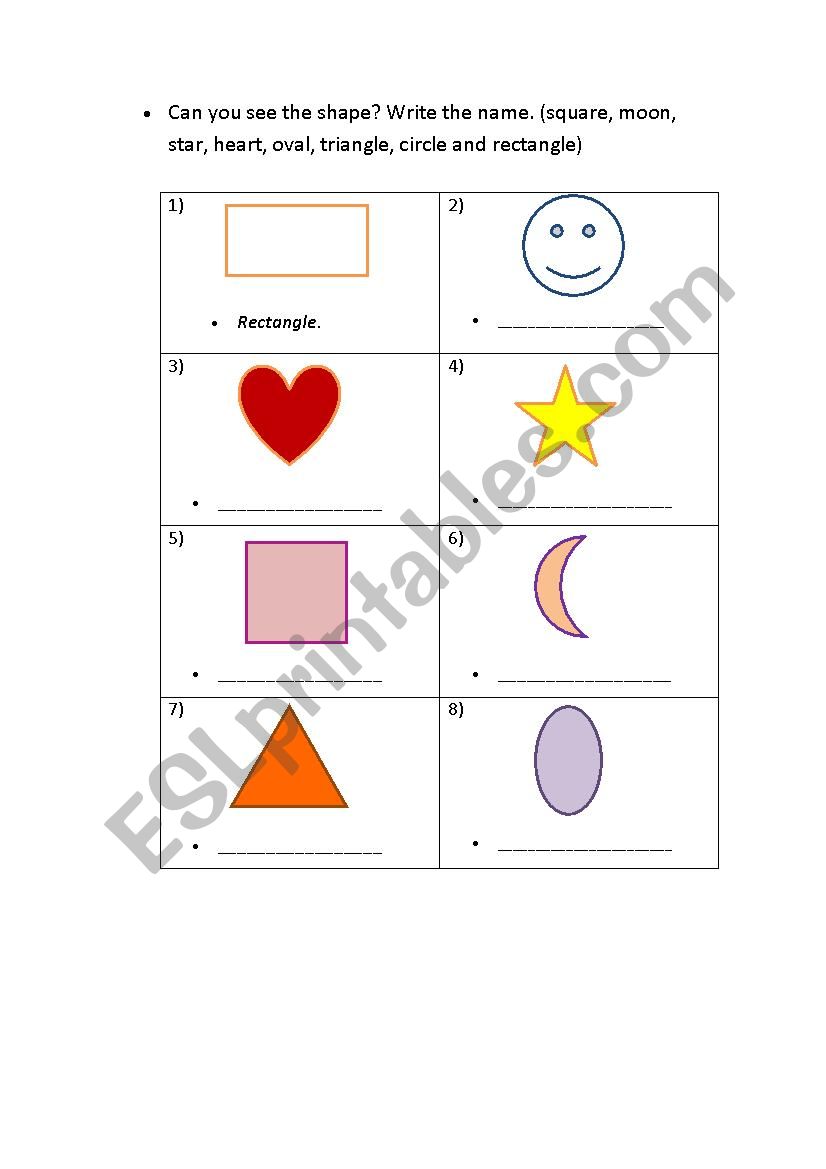 SHAPES worksheet