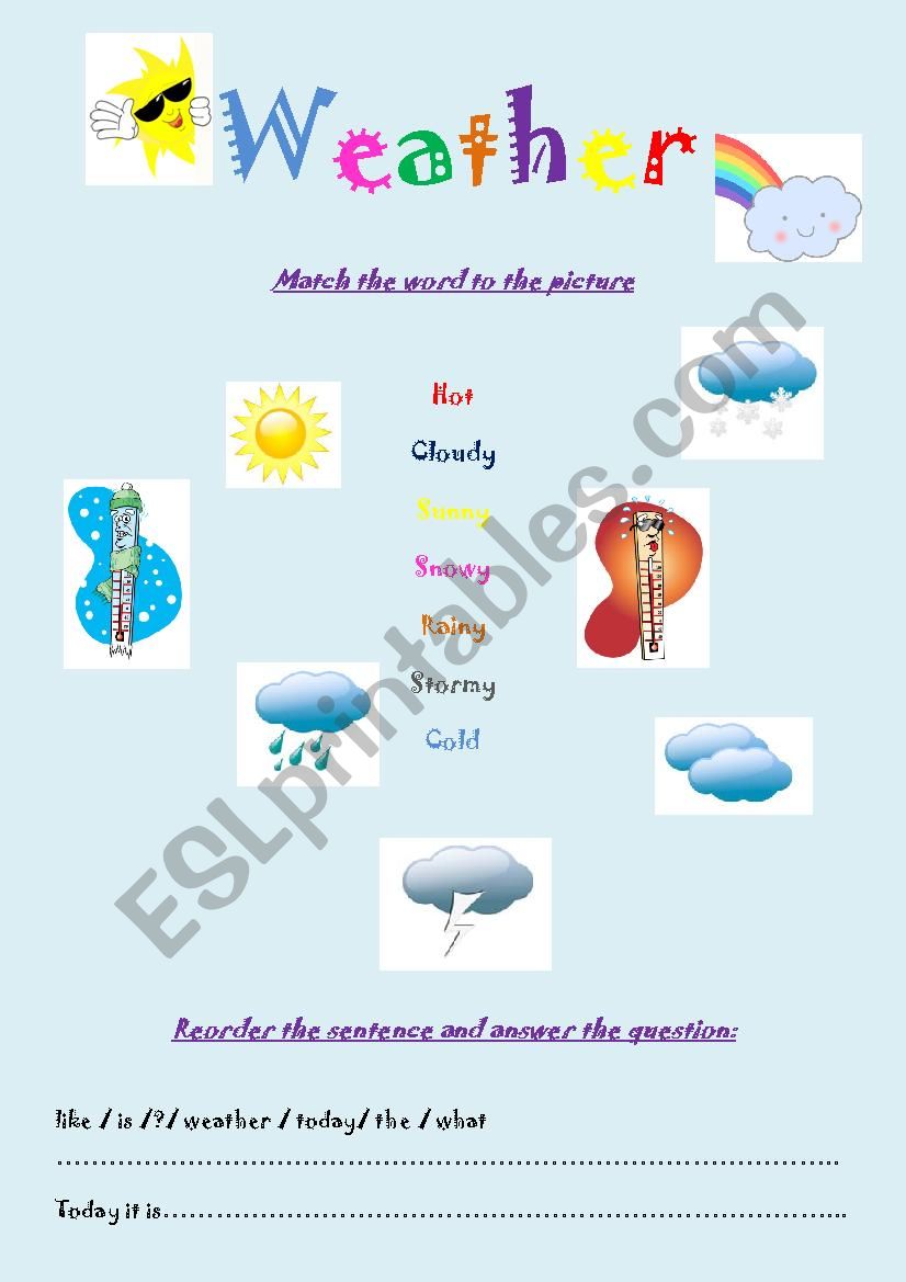 Weather worksheet worksheet