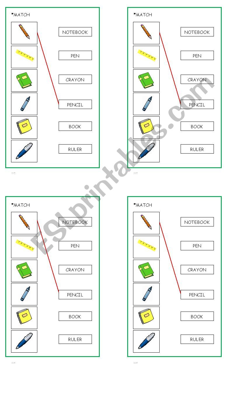 CLASSROOM OBJECTS worksheet