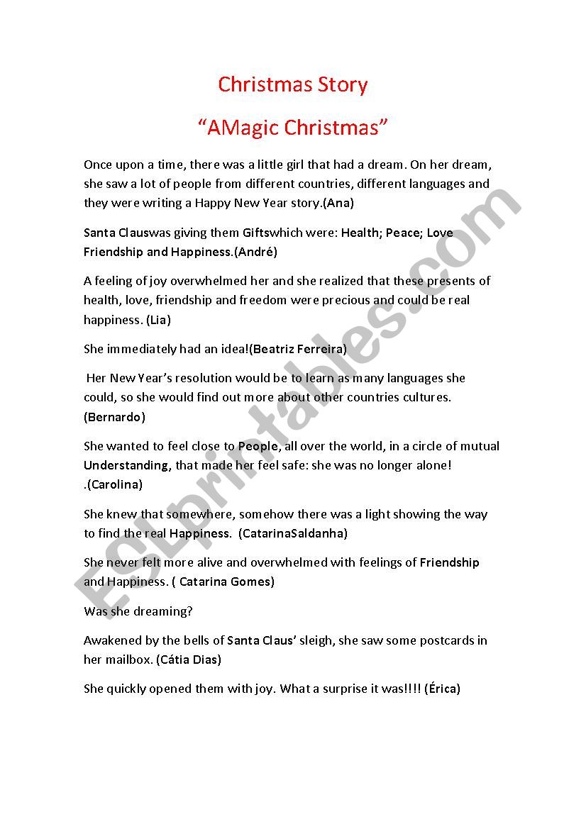 Christmas Story worksheet