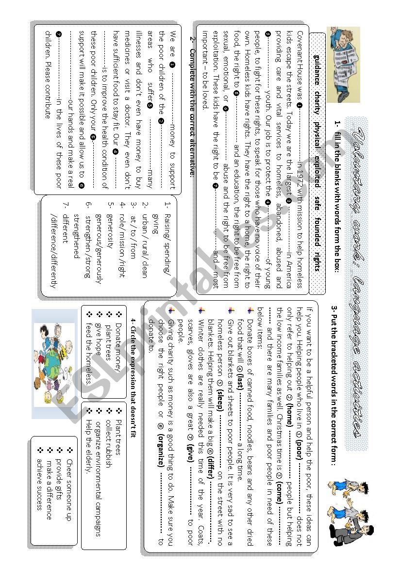 voluntary work worksheet