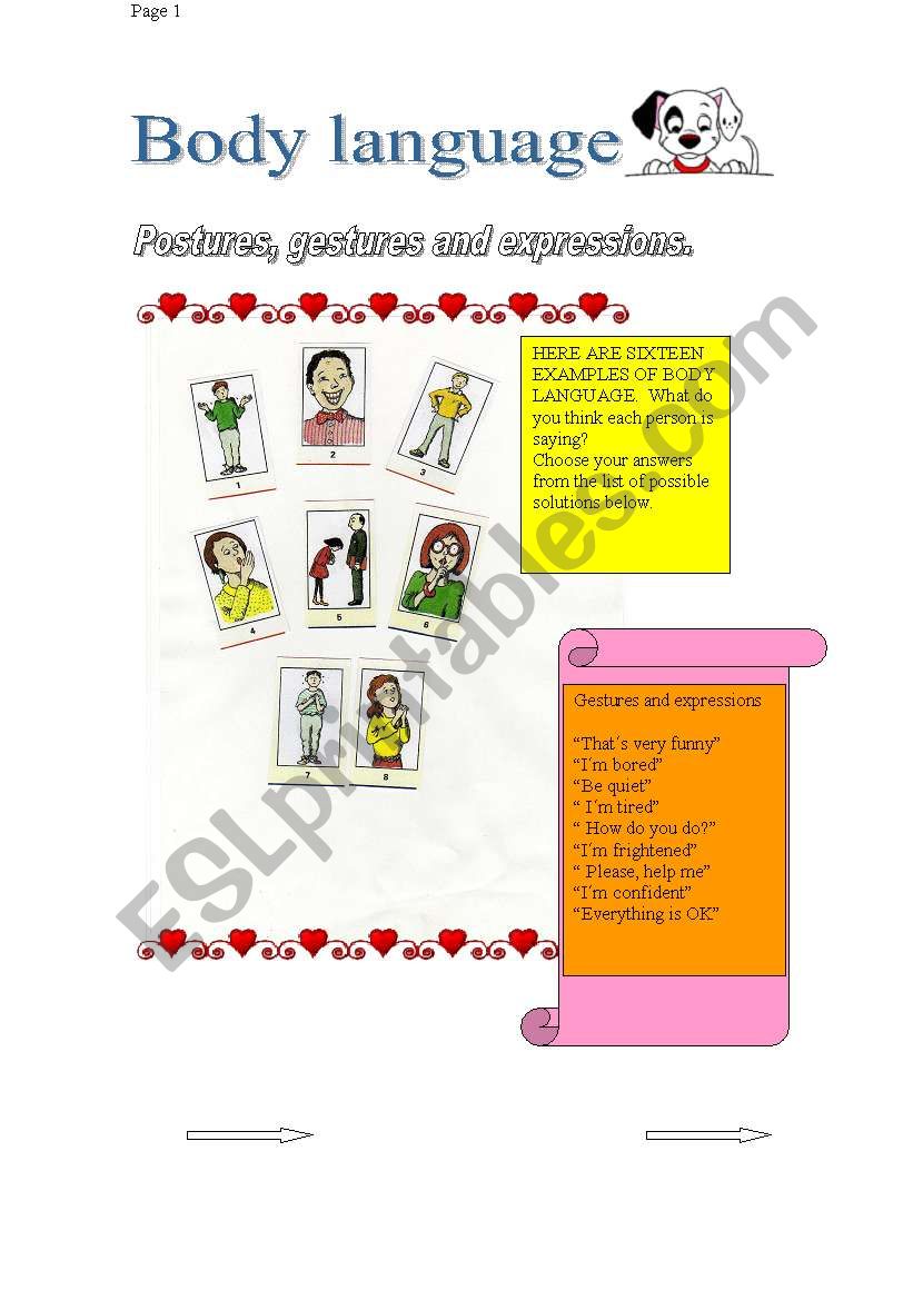 BODY LANGUAGE-30-07-2008 worksheet