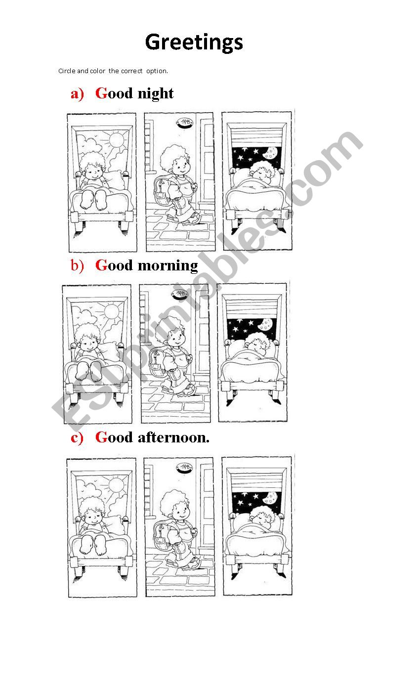 Greetings  worksheet