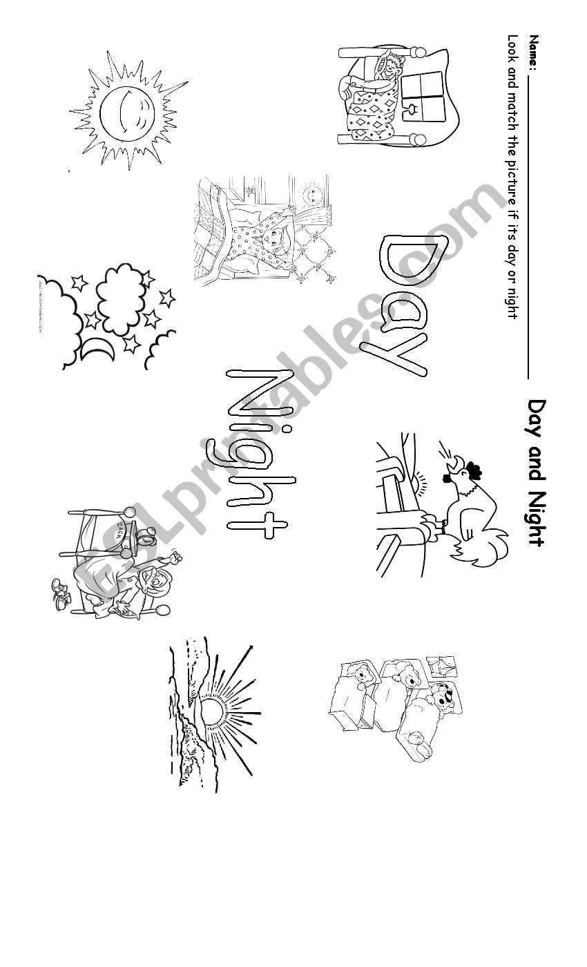 Day and night worksheet