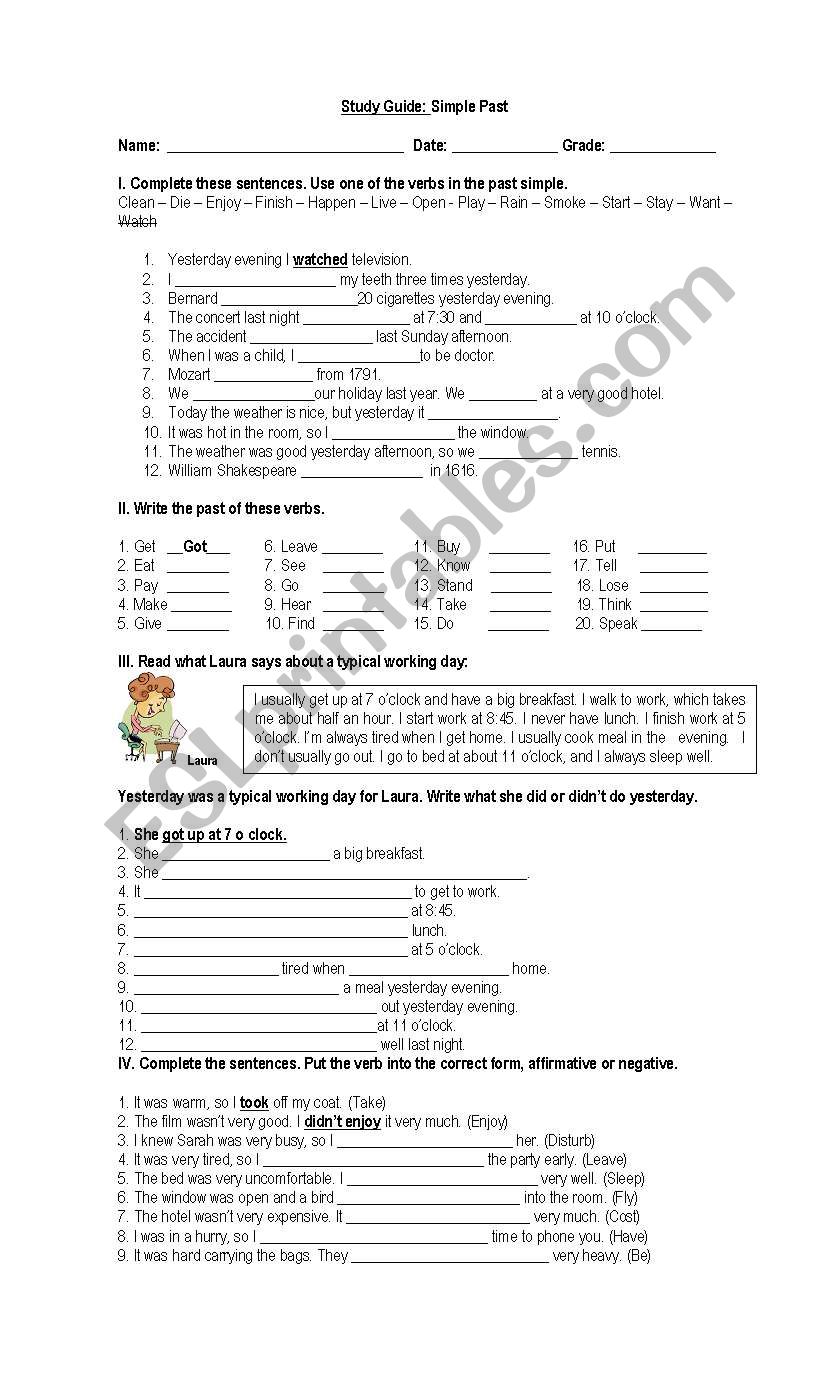 Simple Past worksheet