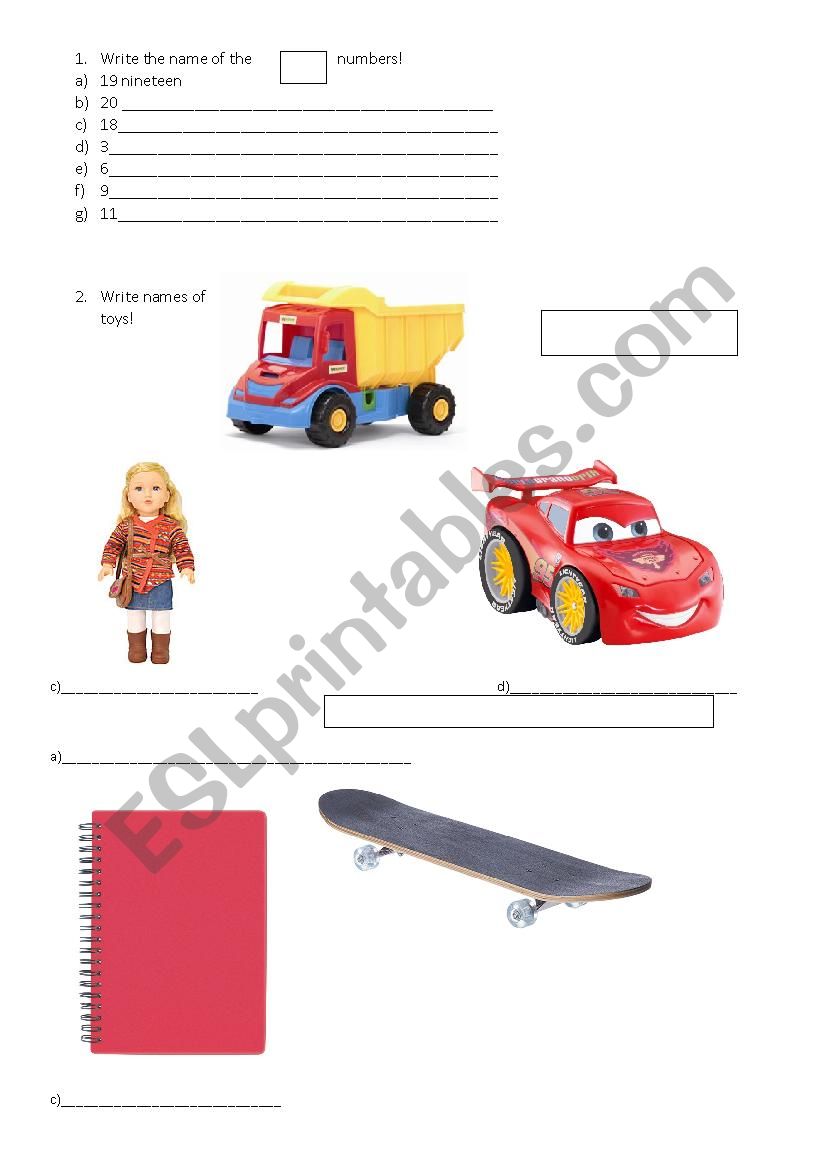 Name it worksheet Name it worksheet