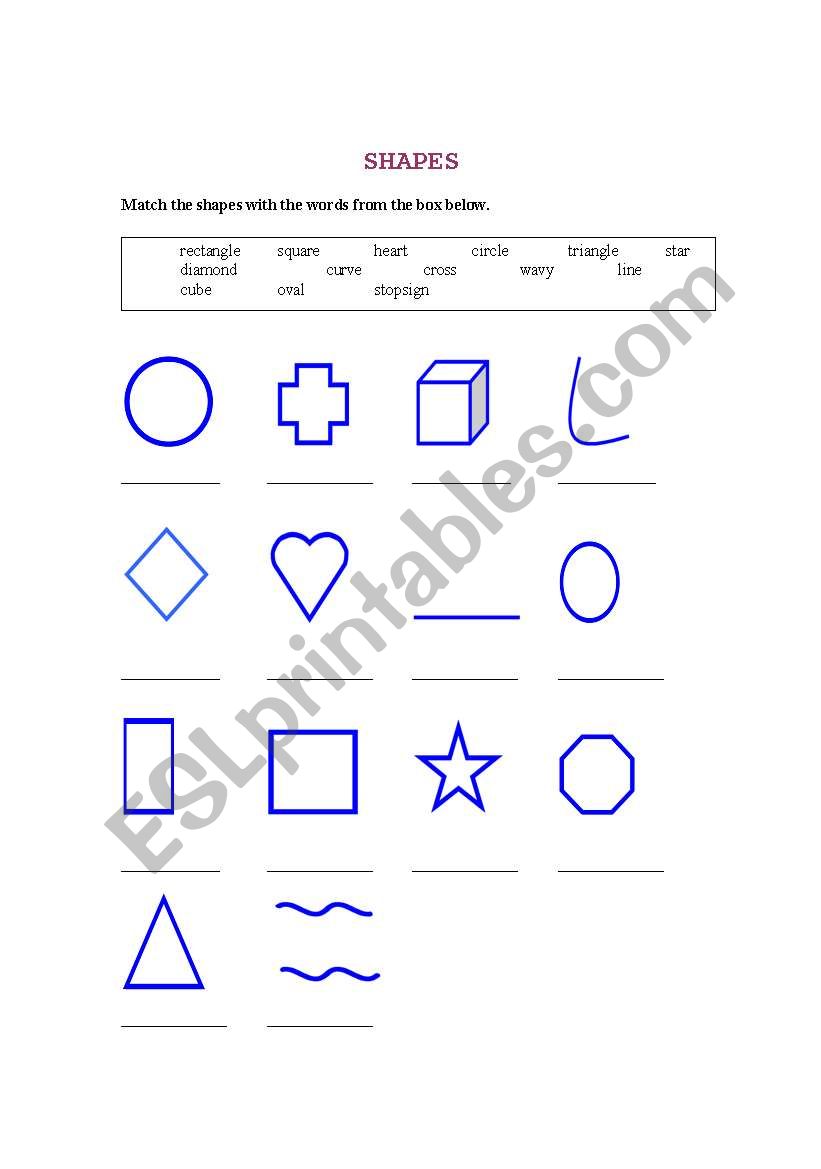 SHAPES worksheet