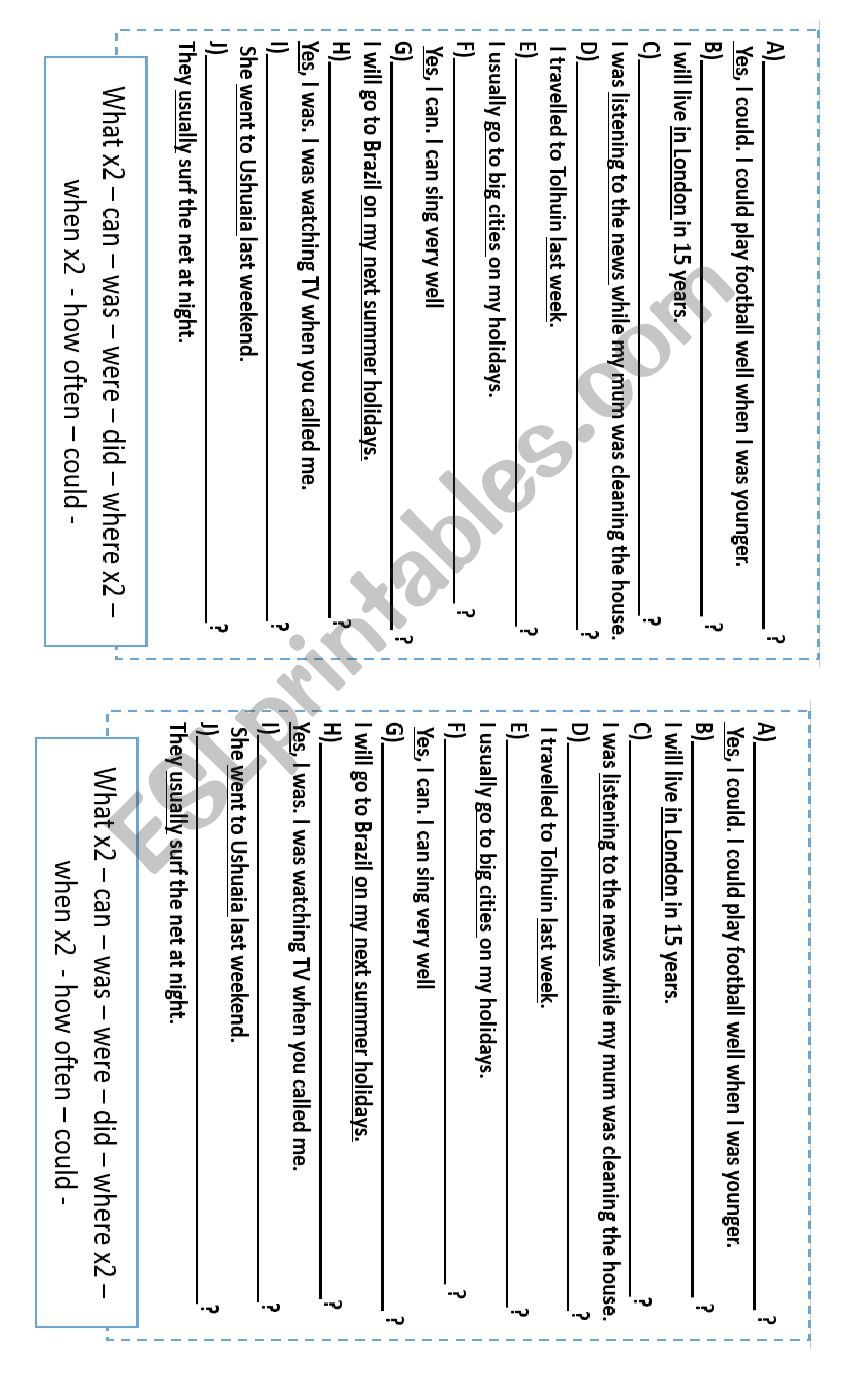 making questions worksheet