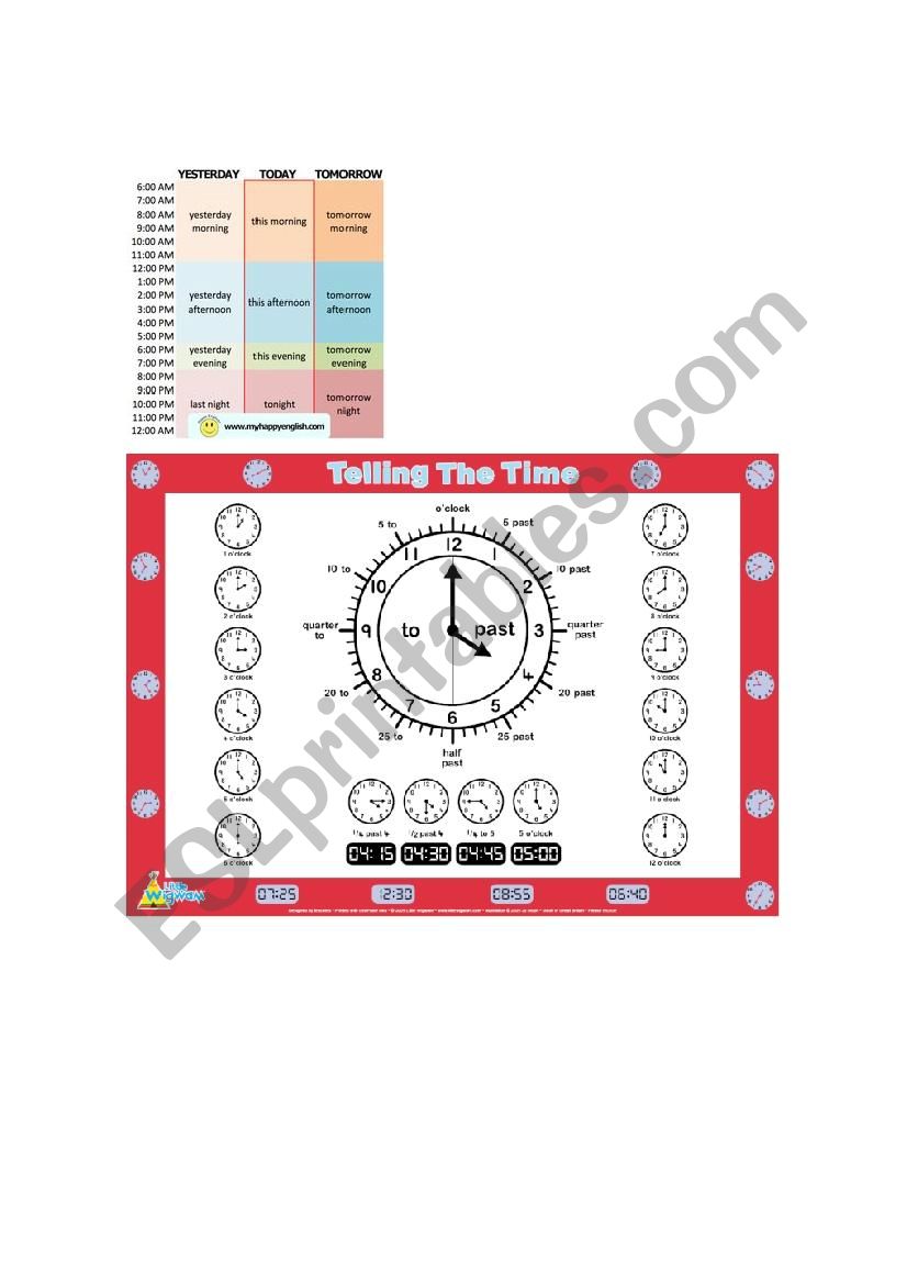 Telling the time worksheet