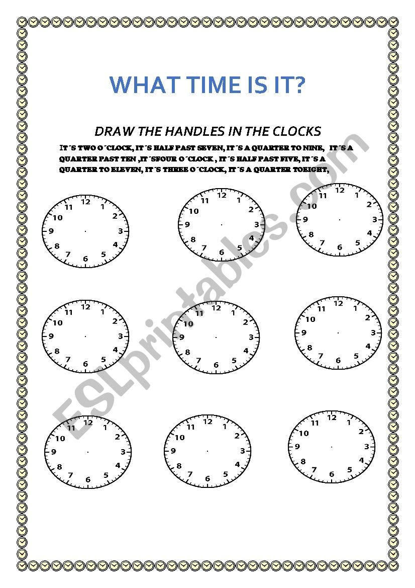 What time is it? worksheet