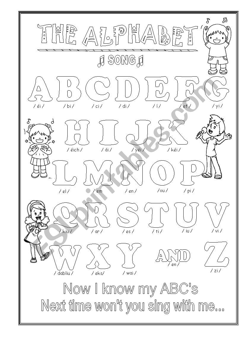 the alphabet song worksheet