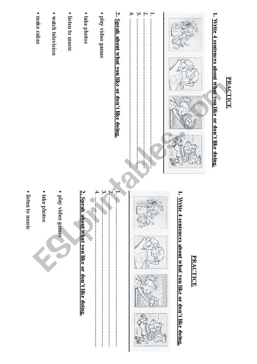 GERUND HOBBIES worksheet