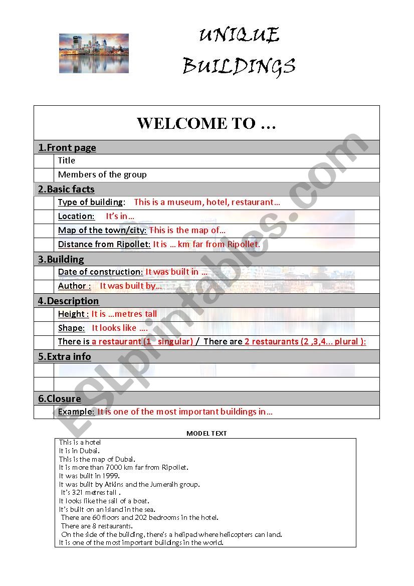 unique buildings worksheet