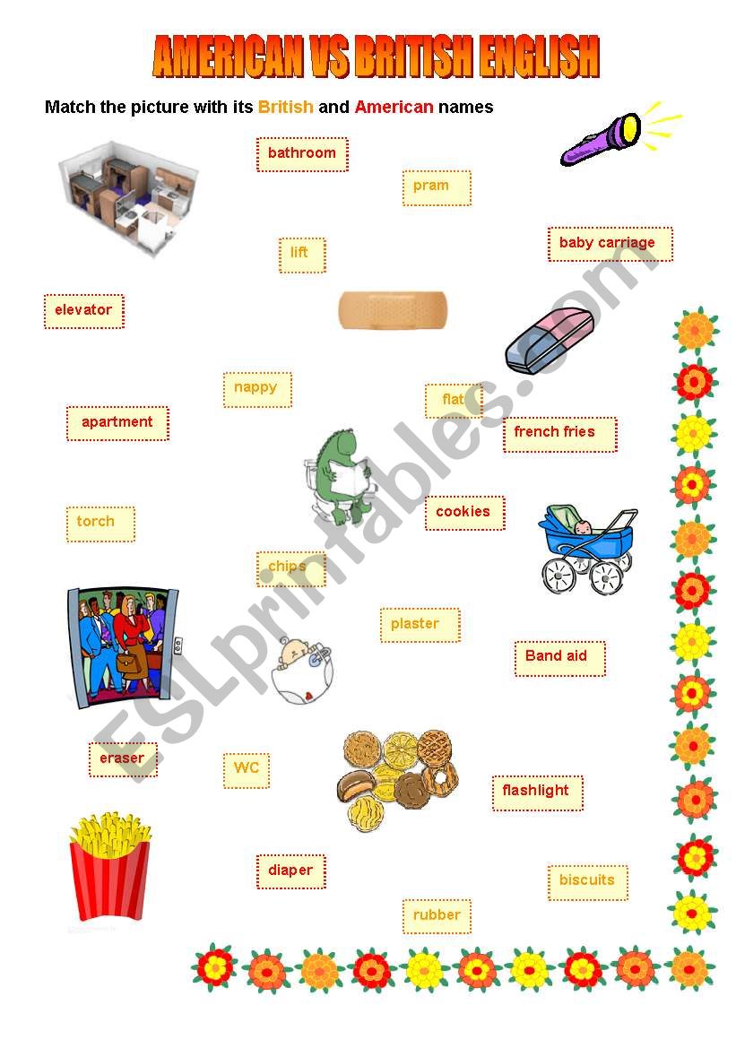 American VS British/ activity worksheet