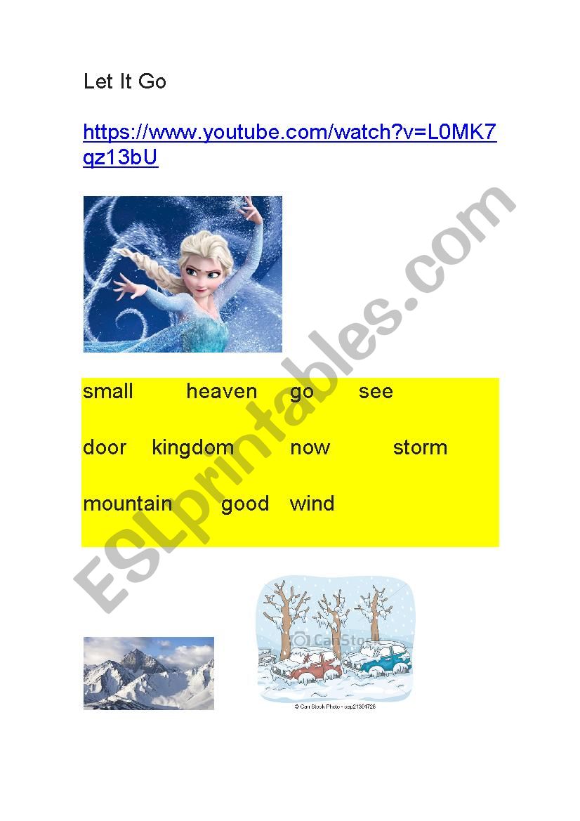 LET IT GO worksheet