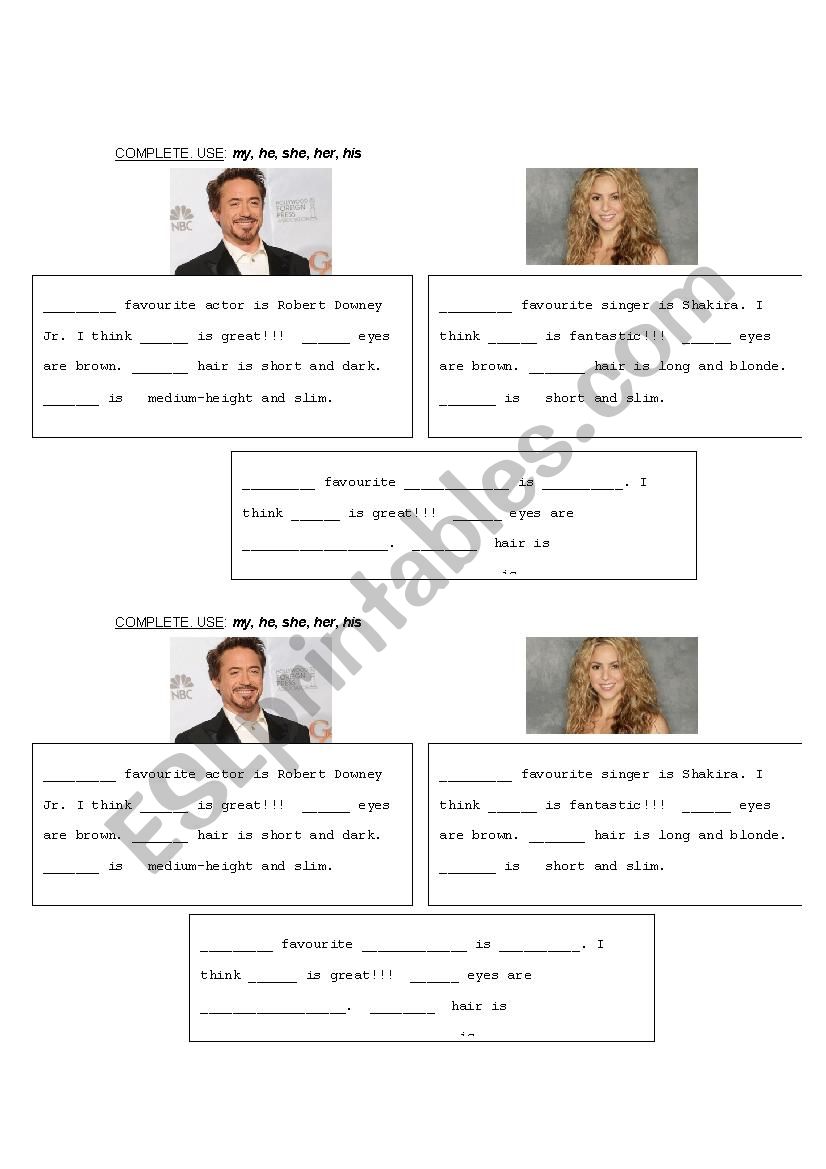 Possessive adjectives practice