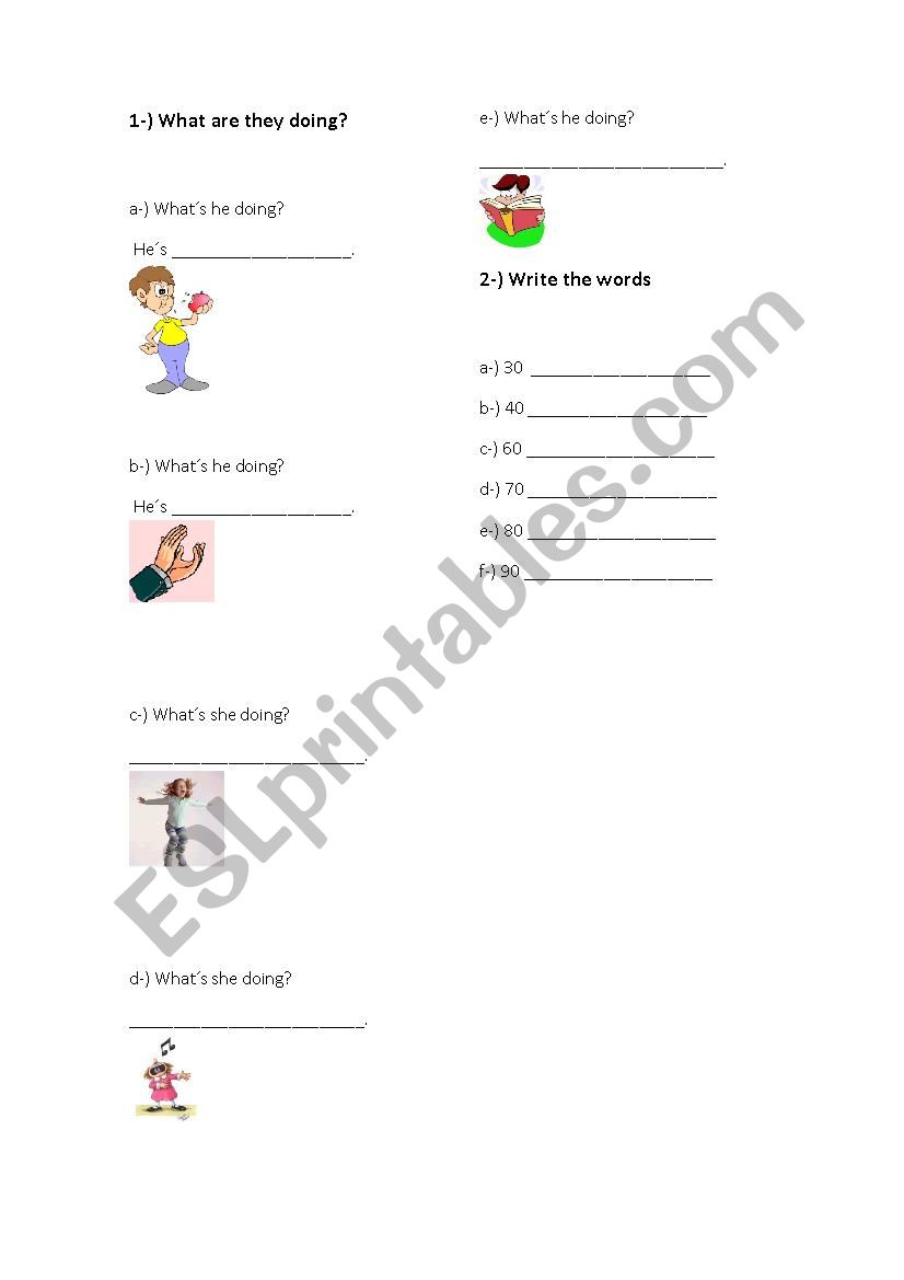 Present Continuous and numbers
