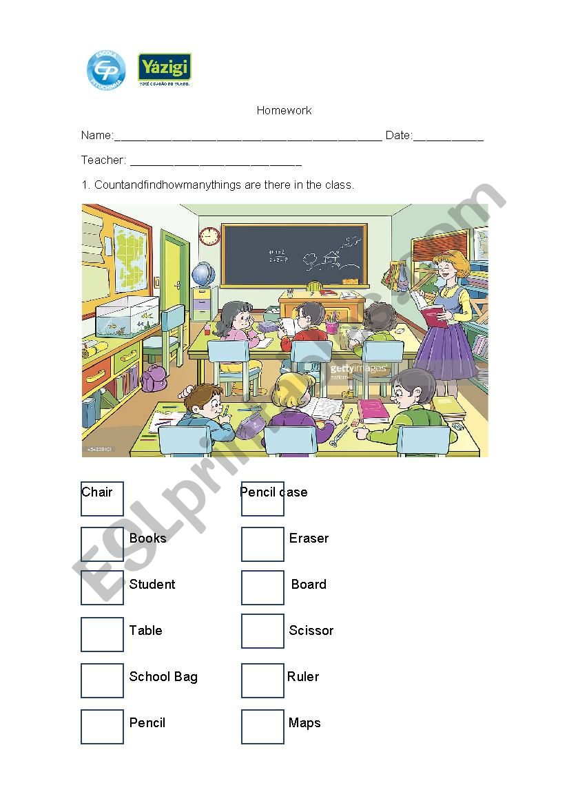 School Material worksheet