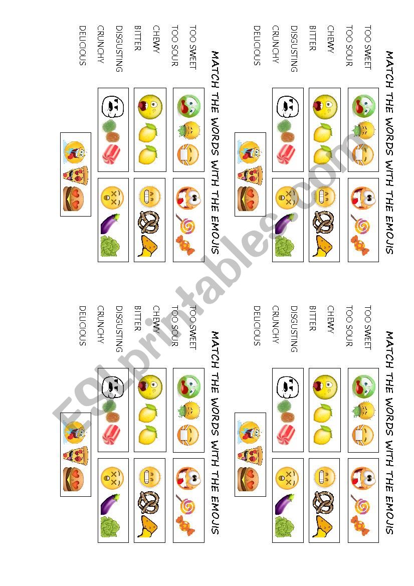 Emojis match worksheet