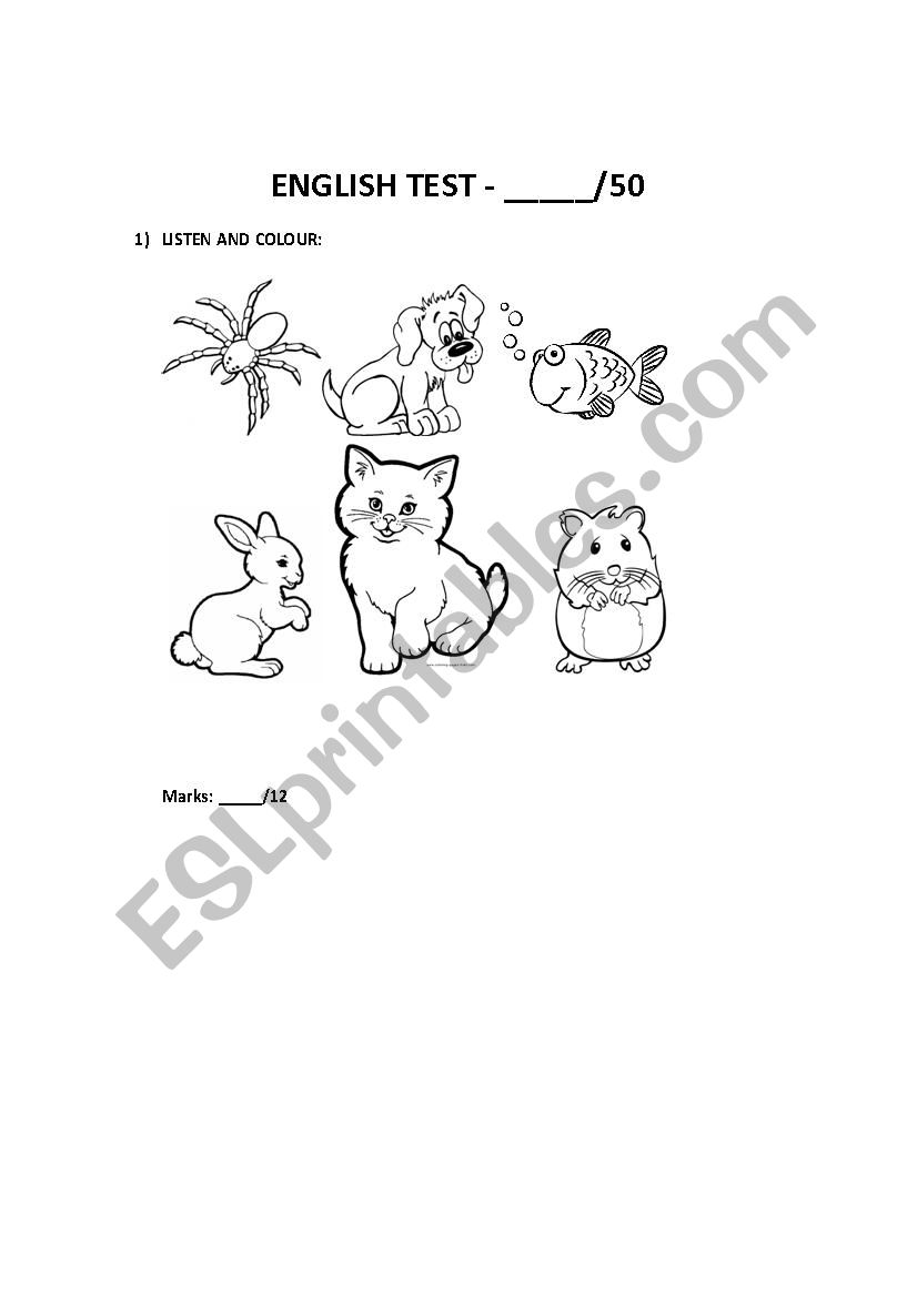 Test for ch1 worksheet