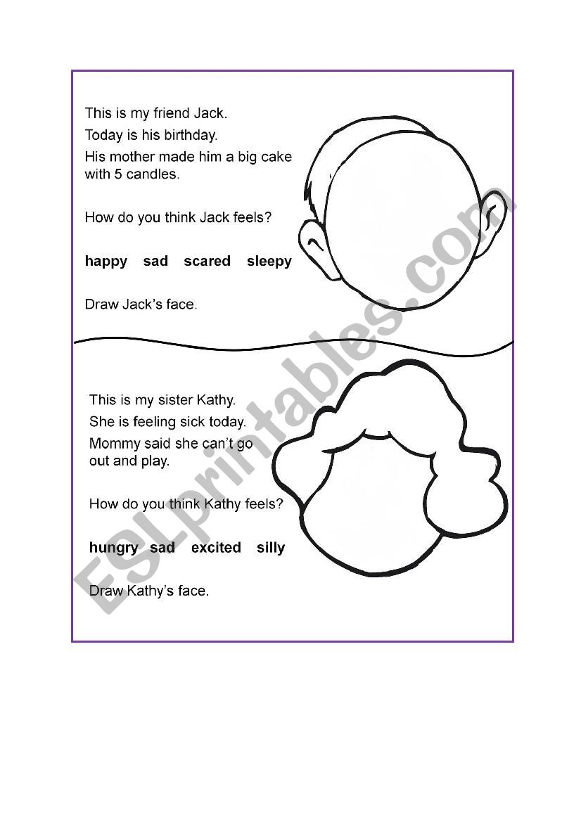 facial expression  worksheet