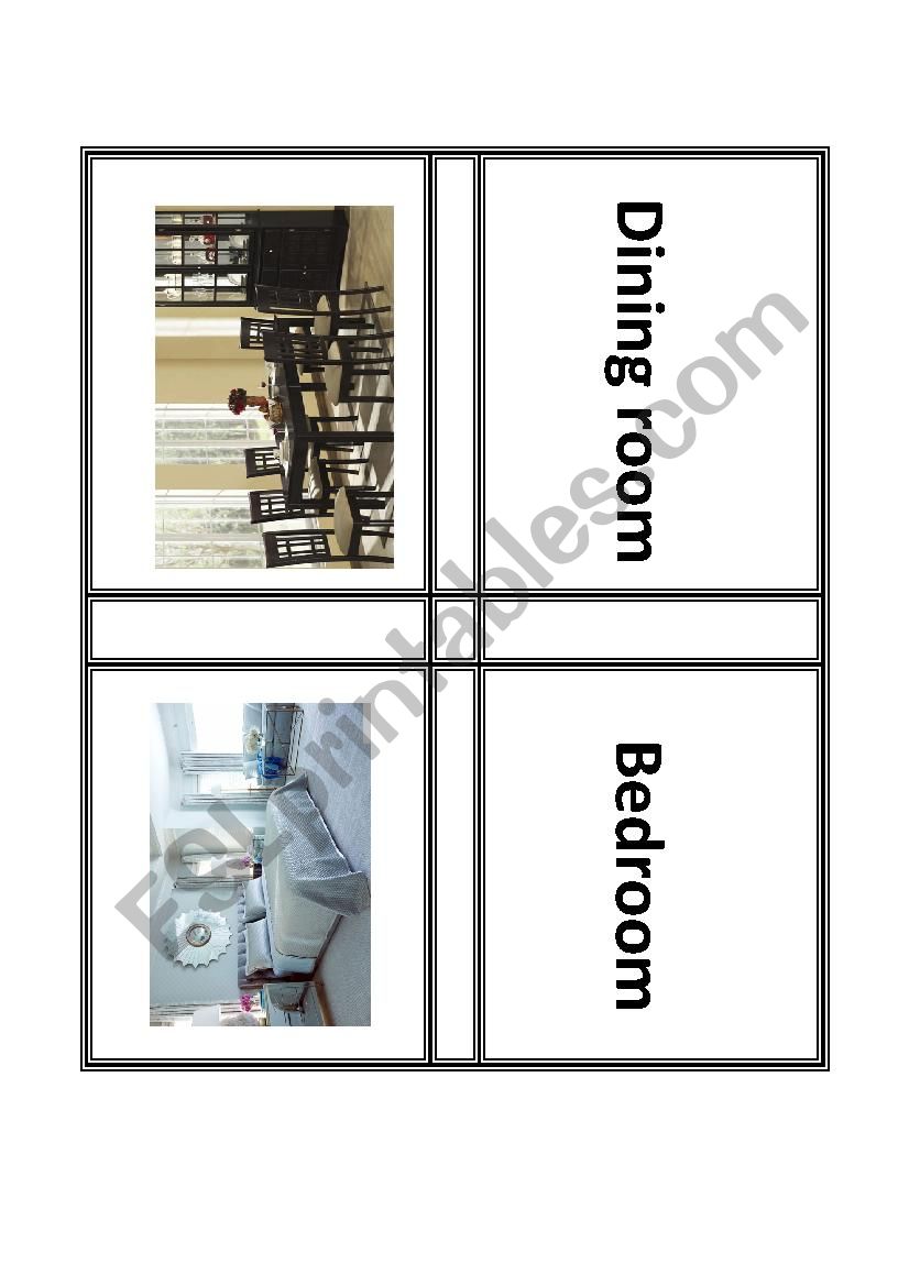 Game for Rooms in the house worksheet